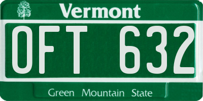 VT license plate OFT632