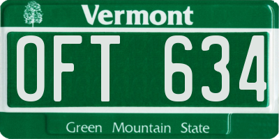 VT license plate OFT634