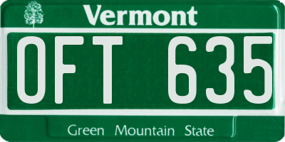 VT license plate OFT635