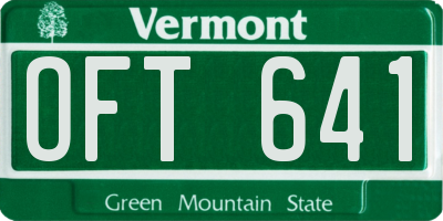 VT license plate OFT641