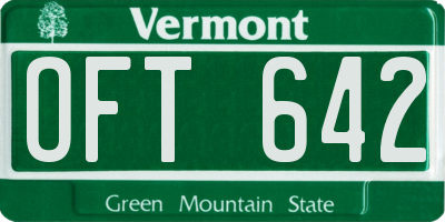 VT license plate OFT642