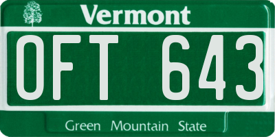 VT license plate OFT643