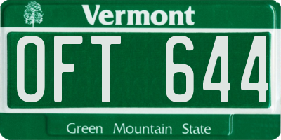 VT license plate OFT644