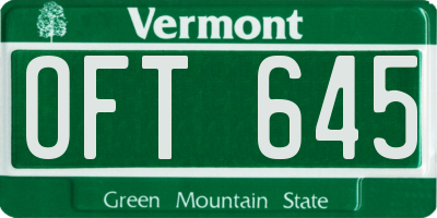 VT license plate OFT645