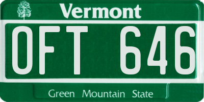 VT license plate OFT646