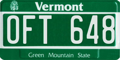VT license plate OFT648