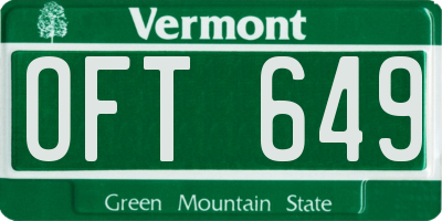 VT license plate OFT649