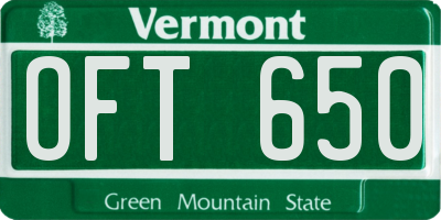 VT license plate OFT650