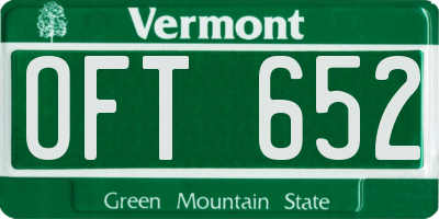 VT license plate OFT652