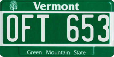 VT license plate OFT653