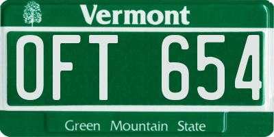 VT license plate OFT654
