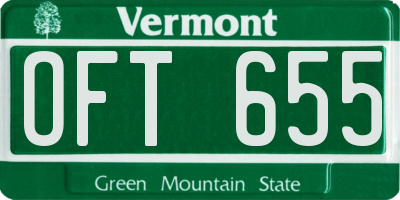 VT license plate OFT655
