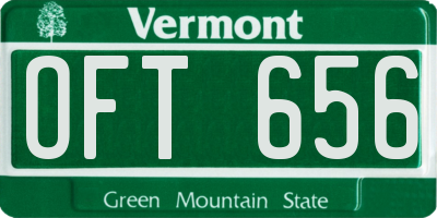 VT license plate OFT656