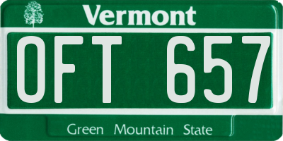 VT license plate OFT657