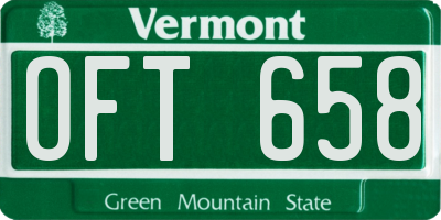 VT license plate OFT658