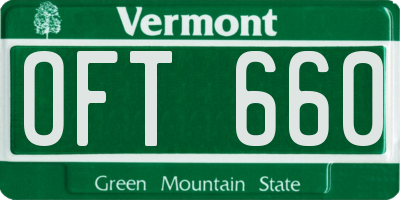 VT license plate OFT660