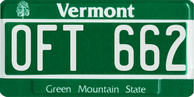 VT license plate OFT662