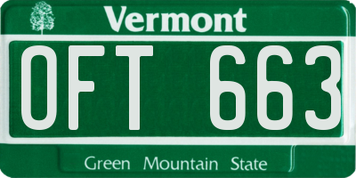 VT license plate OFT663