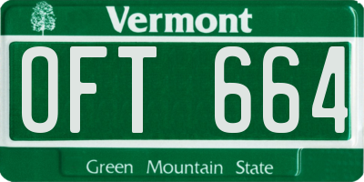 VT license plate OFT664