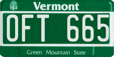 VT license plate OFT665