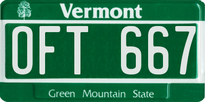 VT license plate OFT667