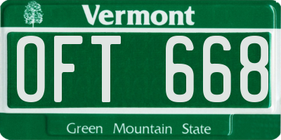 VT license plate OFT668