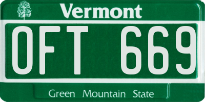VT license plate OFT669