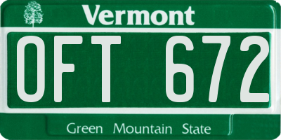 VT license plate OFT672