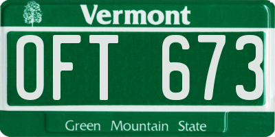 VT license plate OFT673