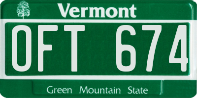 VT license plate OFT674