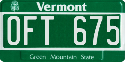 VT license plate OFT675