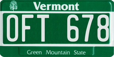 VT license plate OFT678