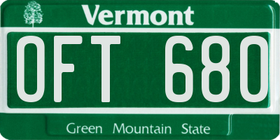 VT license plate OFT680
