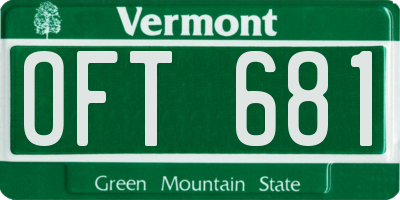 VT license plate OFT681