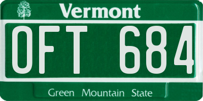 VT license plate OFT684