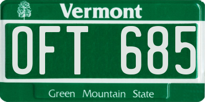 VT license plate OFT685