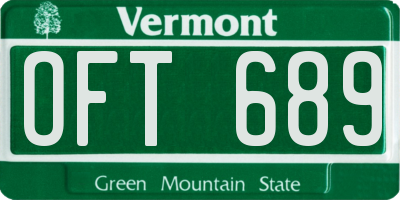 VT license plate OFT689
