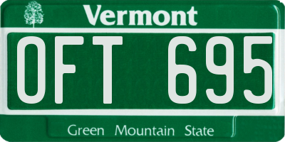 VT license plate OFT695