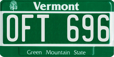VT license plate OFT696