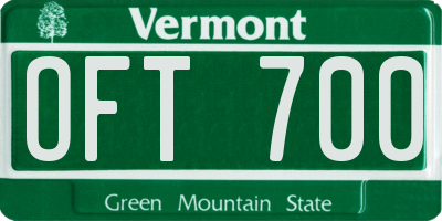 VT license plate OFT700