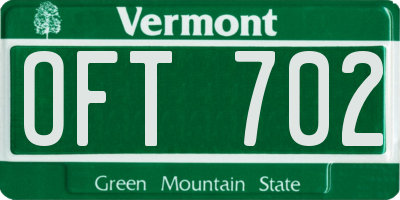 VT license plate OFT702