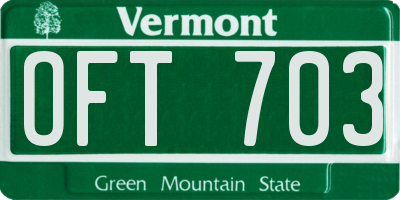 VT license plate OFT703