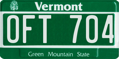 VT license plate OFT704