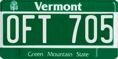 VT license plate OFT705