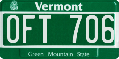 VT license plate OFT706