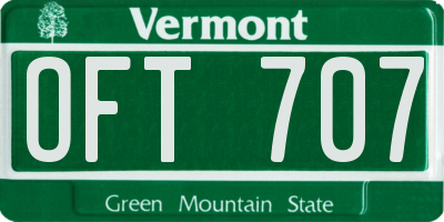 VT license plate OFT707