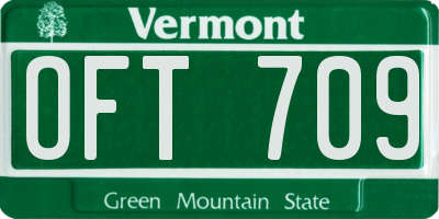 VT license plate OFT709