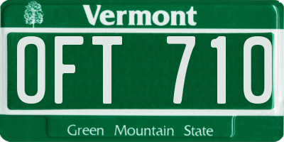 VT license plate OFT710