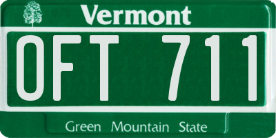 VT license plate OFT711