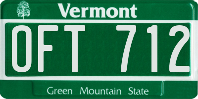 VT license plate OFT712
